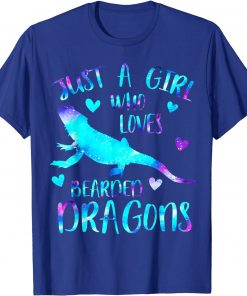 Just a Girl Who Loves Bearded Dragons Cute Galaxy Girls T-Shirt